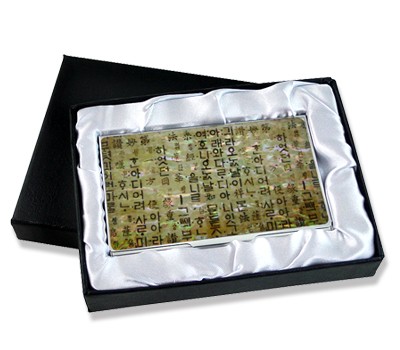 나전칠기 한지훈민정음 자개 명함케이스