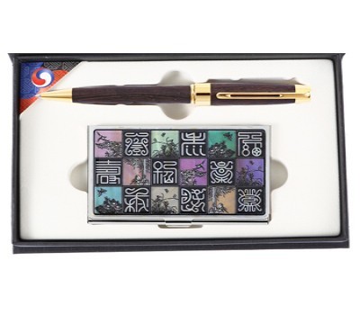 소유웬지우드펜+신문자도자개명함케이스 세트