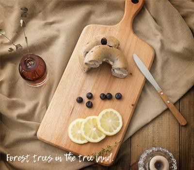 마호가니 플레이팅 도마 핸들형L