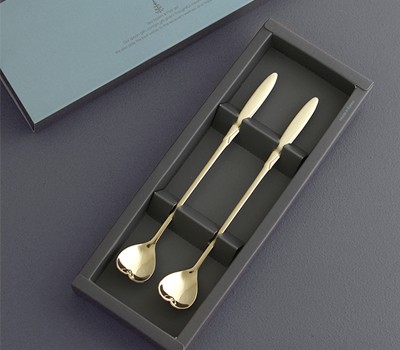 티타늄도금 골드 엔젤하트 롱티스푼 2P